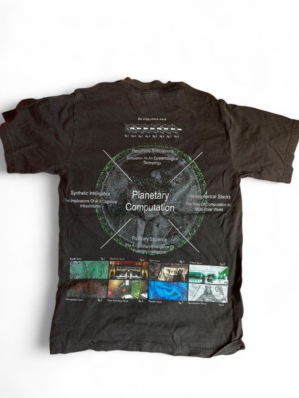Planetary Computation Graphic Tee - Black with Green Accents
